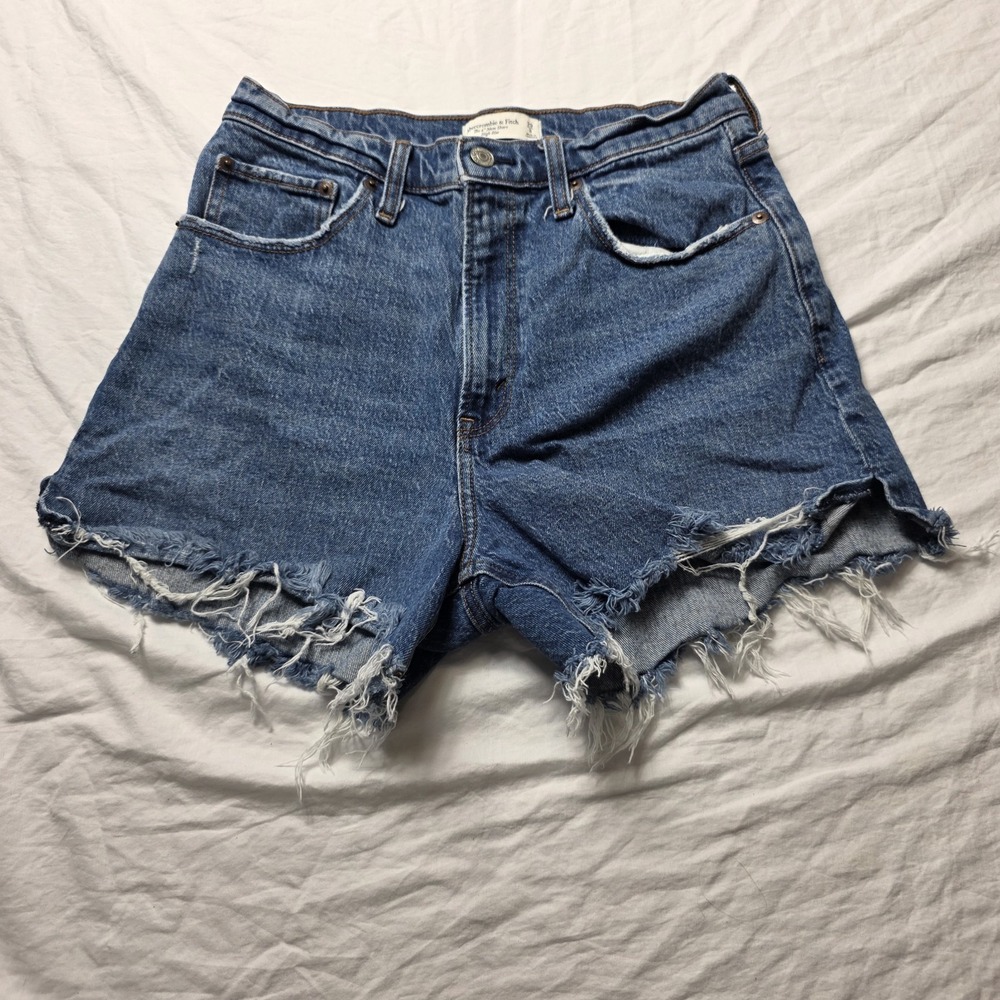 Abercrombie & Fitch women's shorts The Mom 4"  High Rise Curve Love 8 29 Blue